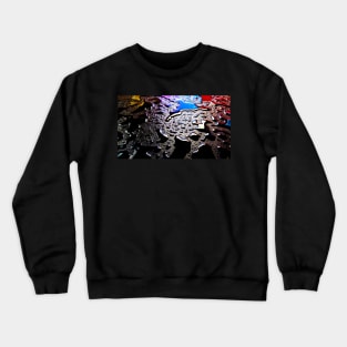 Detail of coloured Raindrops on black granite in Times Square, Midtown Manhattan, at night. New York City, USA Crewneck Sweatshirt